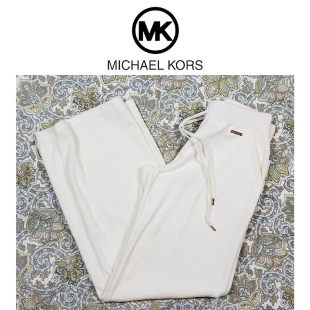 Michael Kors Ivory Crushed Velvet Sweat Pants NWT